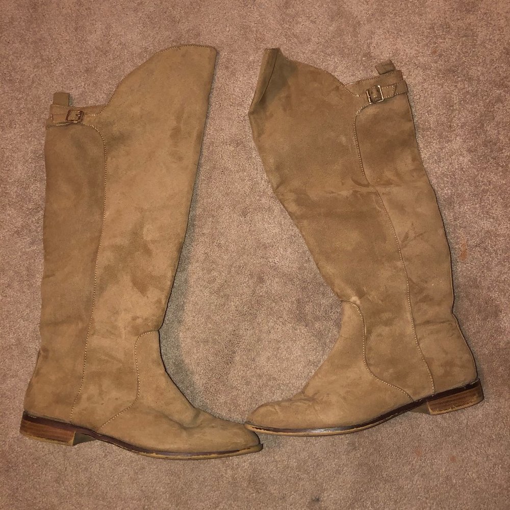 Zara Tan Suede Boots - Size 7.5